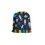Big Set Cute Astronauts Space Planets Stars Aliens Rockets Ufo Constellations Satellite Moon Rover Drawstring Pouch (Small)