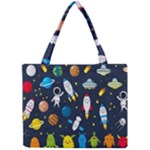 Big Set Cute Astronauts Space Planets Stars Aliens Rockets Ufo Constellations Satellite Moon Rover Mini Tote Bag