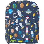 Big Set Cute Astronauts Space Planets Stars Aliens Rockets Ufo Constellations Satellite Moon Rover Full Print Backpack