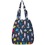Big Set Cute Astronauts Space Planets Stars Aliens Rockets Ufo Constellations Satellite Moon Rover Center Zip Backpack