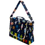Big Set Cute Astronauts Space Planets Stars Aliens Rockets Ufo Constellations Satellite Moon Rover Box Up Messenger Bag