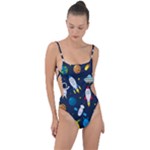 Big Set Cute Astronauts Space Planets Stars Aliens Rockets Ufo Constellations Satellite Moon Rover Tie Strap One Piece Swimsuit