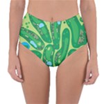 Golf Course Par Golf Course Green Reversible High-Waist Bikini Bottoms