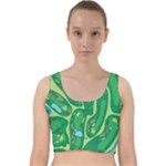 Golf Course Par Golf Course Green Velvet Racer Back Crop Top