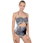 Males Mandelbrot Abstract Almond Bread Scallop Top Cut Out Swimsuit