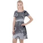 Males Mandelbrot Abstract Almond Bread Cap Sleeve Velour Dress 