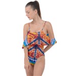 Tie Dye Peace Sign Drape Piece Swimsuit