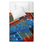 Gray Circuit Board Electronics Electronic Components Microprocessor Duvet Cover Double Side (Single Size)