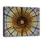 Barcelona Stained Glass Window Canvas 14  x 11  (Stretched)