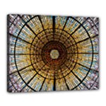 Barcelona Stained Glass Window Canvas 20  x 16  (Stretched)