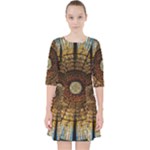 Barcelona Stained Glass Window Quarter Sleeve Pocket Dress