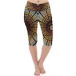 Barcelona Stained Glass Window Lightweight Velour Cropped Yoga Leggings