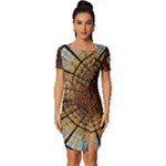 Barcelona Stained Glass Window Fitted Knot Split End Bodycon Dress