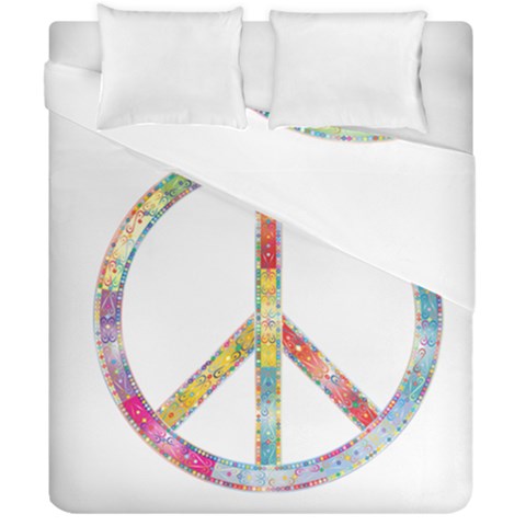 Flourish Decorative Peace Sign Duvet Cover Double Side (California King Size) from ArtsNow.com