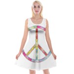Flourish Decorative Peace Sign Reversible Velvet Sleeveless Dress