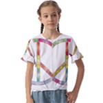 Flourish Decorative Peace Sign Kids  Cuff Sleeve Scrunch Bottom T-Shirt