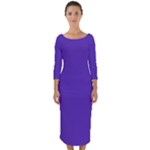 Ultra Violet Purple Quarter Sleeve Midi Bodycon Dress
