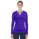 Ultra Violet Purple V-Neck Long Sleeve Top