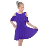 Ultra Violet Purple Kids  Shoulder Cutout Chiffon Dress