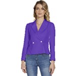 Ultra Violet Purple Women s Long Sleeve Revers Collar Cropped Jacket