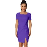 Ultra Violet Purple Fitted Knot Split End Bodycon Dress