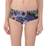 Authentic Aboriginal Art - Discovering Your Dreams Mid-Waist Bikini Bottoms