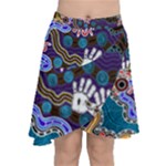 Authentic Aboriginal Art - Discovering Your Dreams Chiffon Wrap Front Skirt
