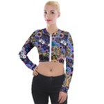Authentic Aboriginal Art - Discovering Your Dreams Long Sleeve Cropped Velvet Jacket