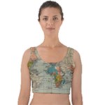 Golf Course Par Green Velvet Crop Top