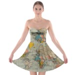 Circular Concentric Radial Symmetry Abstract Strapless Bra Top Dress