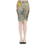 Circular Concentric Radial Symmetry Abstract Midi Wrap Pencil Skirt