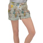 Circular Concentric Radial Symmetry Abstract Women s Velour Lounge Shorts