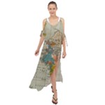 Circular Concentric Radial Symmetry Abstract Maxi Chiffon Cover Up Dress