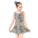 Circular Concentric Radial Symmetry Abstract Kids  Skater Dress Swimsuit