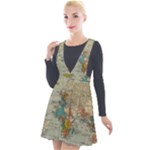 Circular Concentric Radial Symmetry Abstract Plunge Pinafore Velour Dress