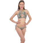 Iceland Aurora Borealis Cross Front Halter Bikini Set