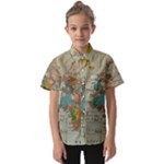 Vintage World Map Kids  Short Sleeve Shirt