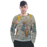 Vintage World Map Men s Long Sleeve Raglan T-Shirt