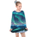 Triangle Pattern Design Cute Kids  Long Sleeve Dress