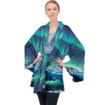 Triangle Pattern Design Cute Long Sleeve Velvet Kimono 