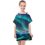 Triangle Pattern Design Cute Kids  One Piece Chiffon Dress