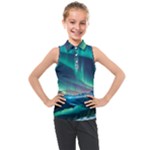 Triangle Pattern Design Cute Kids  Sleeveless Polo T-Shirt