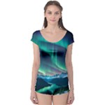 Zig Zag Waves Lines Geometric Boyleg Leotard 