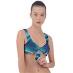 Zig Zag Waves Lines Geometric Front Tie Bikini Top