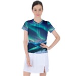 Zig Zag Waves Lines Geometric Women s Sports Top