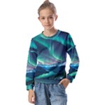 Zig Zag Waves Lines Geometric Kids  Long Sleeve T-Shirt with Frill 