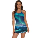 Zig Zag Waves Lines Geometric 2-in-1 Flare Activity Dress