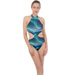 Aurora Borealis Halter Side Cut Swimsuit