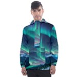 Aurora Borealis Men s Front Pocket Pullover Windbreaker