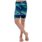 Aurora Borealis Kids  Lightweight Velour Cropped Yoga Leggings